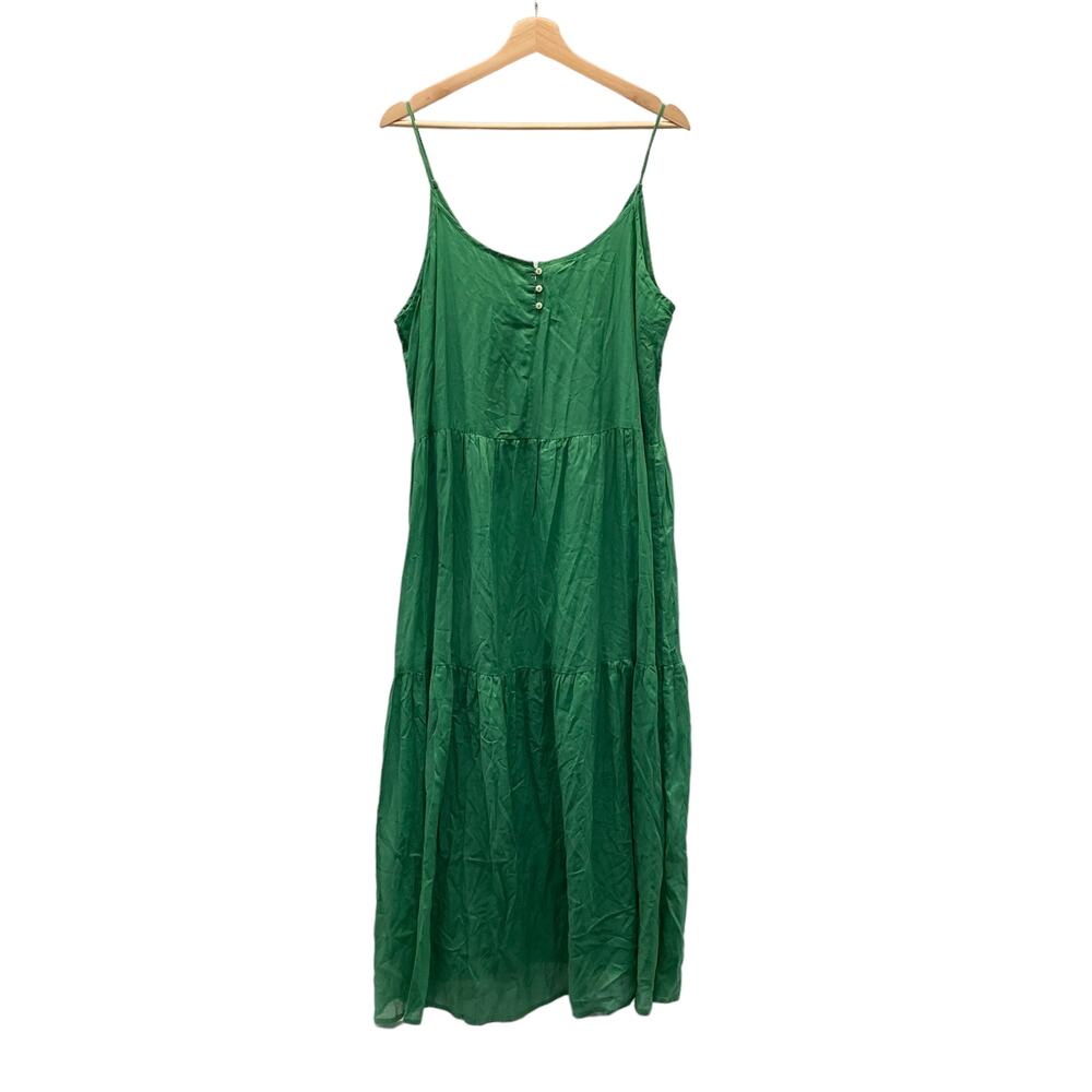 MNG Mango Tiered Maxi Dress in Kelly Green Summer